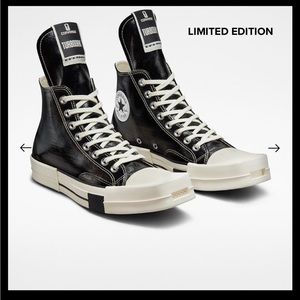 SOLD Brand new limited edition Rick Owens x Converse DRKSHDW TURBODRK, size 7.5
